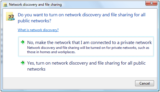 my network discovery will not turn on